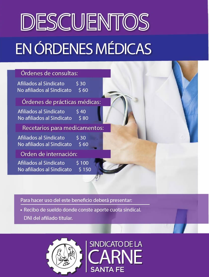 DESCUENTOS EN ORDENES MÉDICAS 